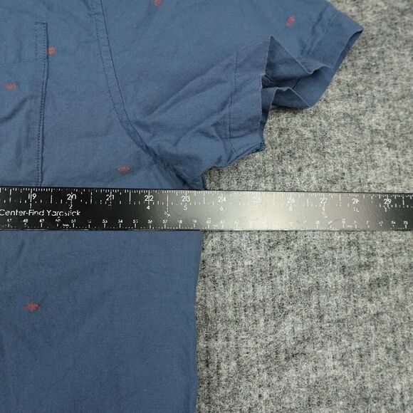 Katin Shirt Mens Extra Large Blue Geometric Diamonds Button Up Short Sleeve- - Picture 11 of 13